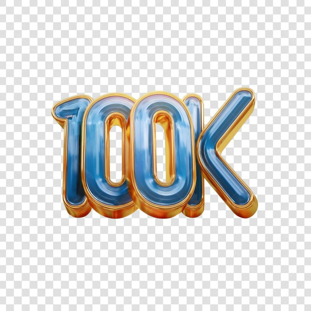 3D render 100K Seguidores Instagram Número Elemento para Composição  png (7)