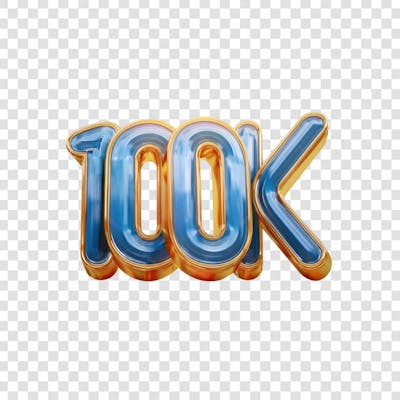 3D render 100K Seguidores Instagram Número Elemento para Composição  png (7)
