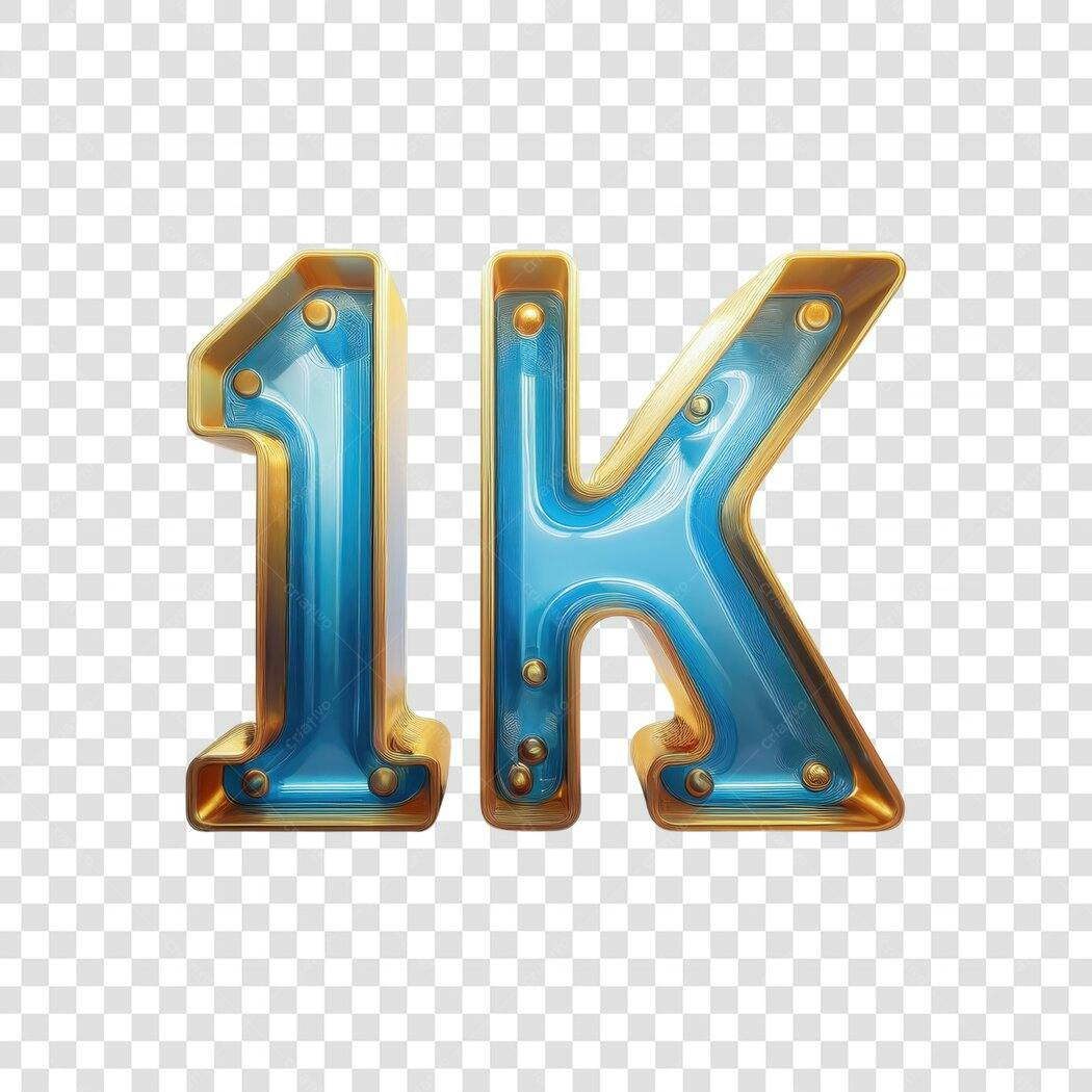 Logo 1k Seguidores PNG com fundo transparente