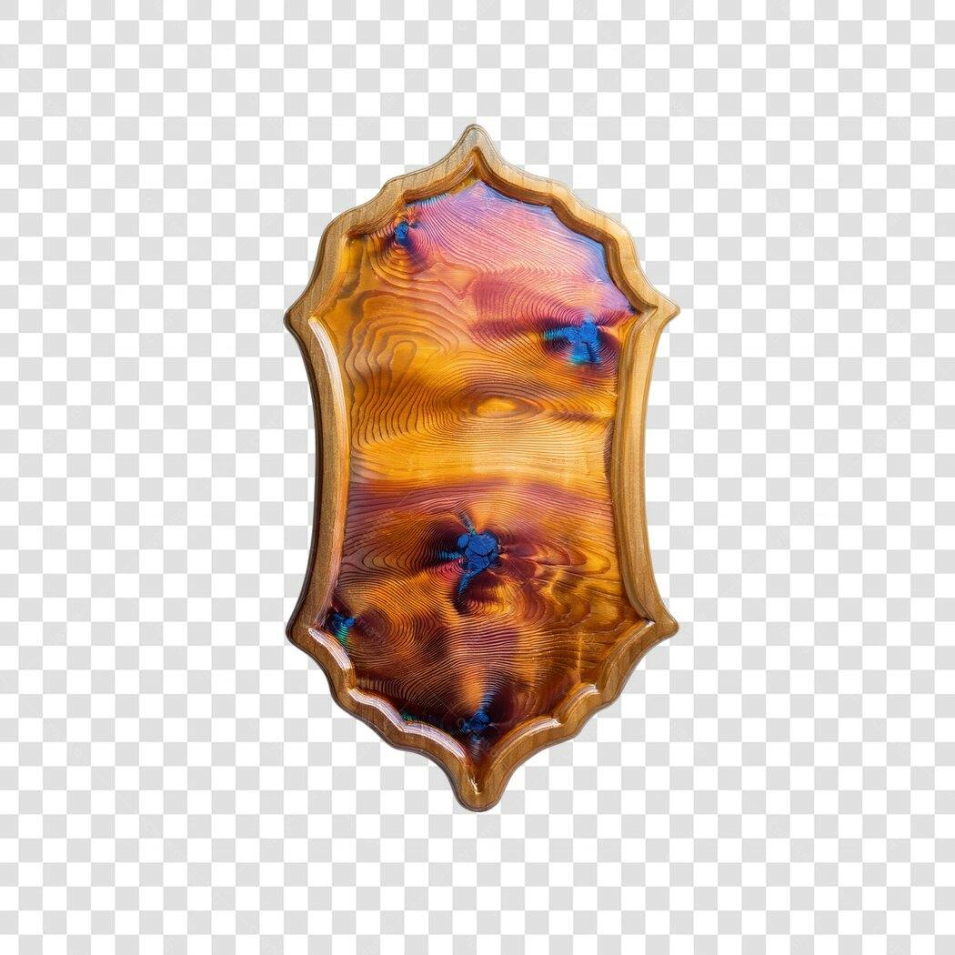 Mockup Placa Madeira PNG com fundo transparente