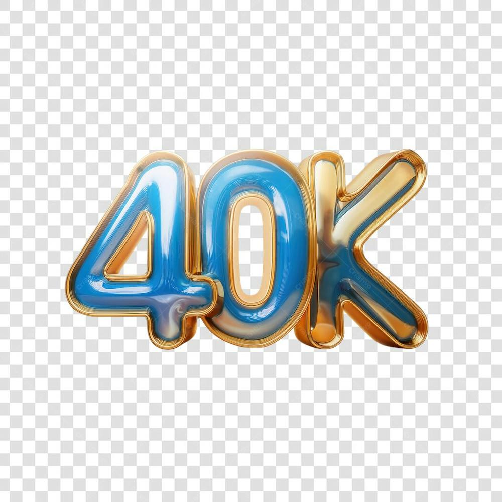 3D render 40K Seguidores Instagram Número Elemento para Composição  png (8)