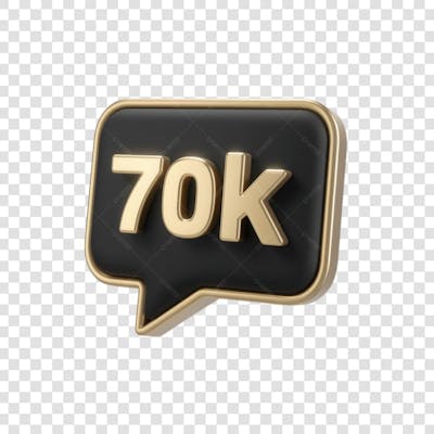3D render 70K Seguidores Instagram 70 Mil Número Elemento para Composição  png (3)