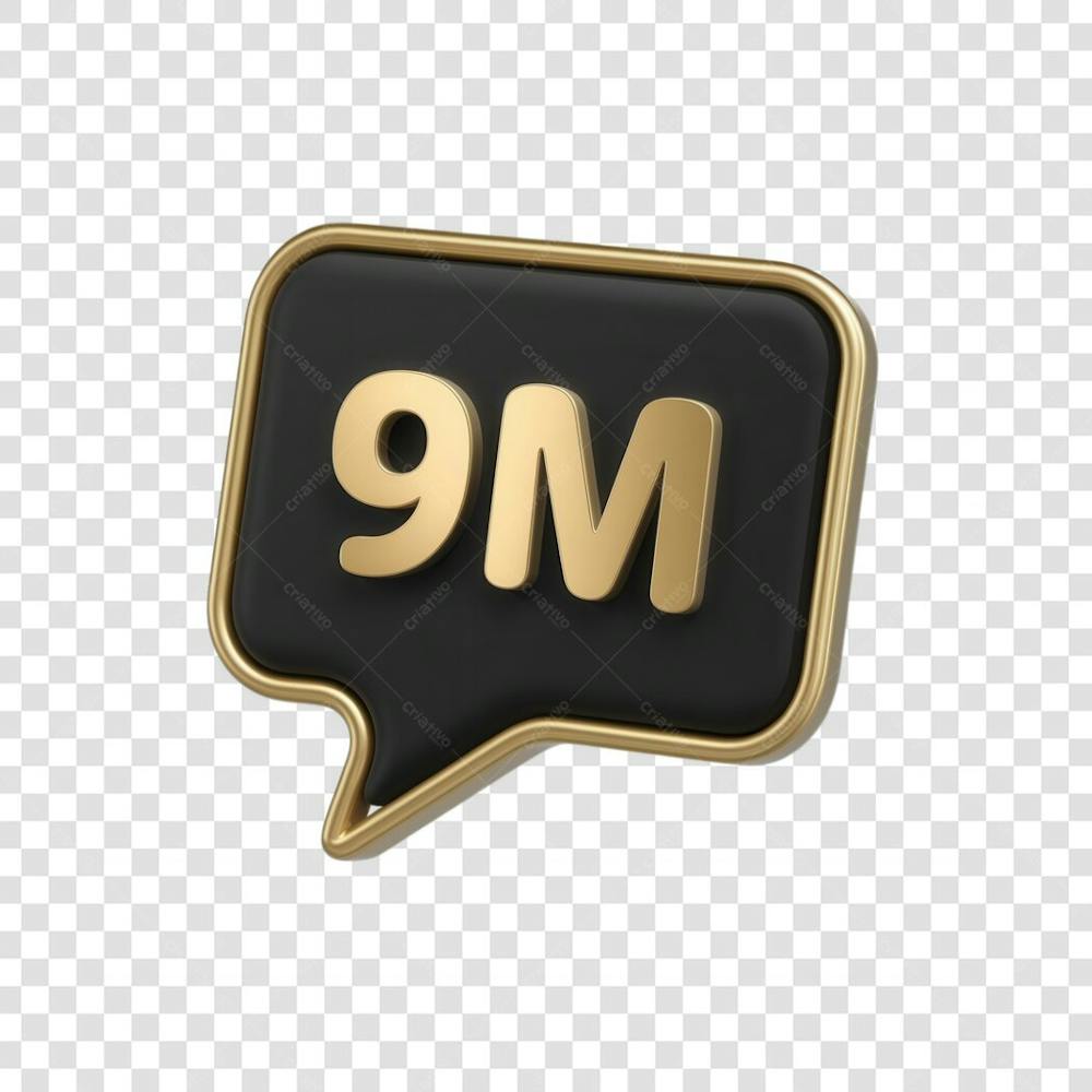 3D render 9M Seguidores Instagram 9 Milhõs Número Elemento para Composição  png (4)