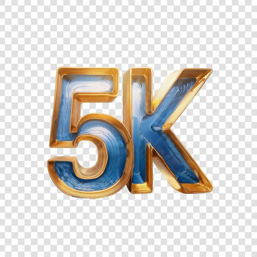 Logo 5k Seguidores PNG com fundo transparente