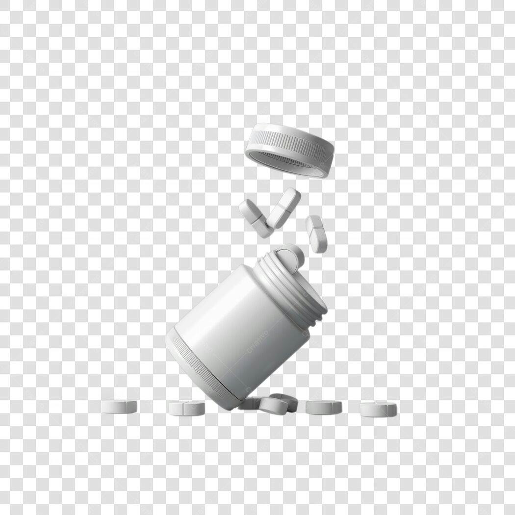 Mockup de frasco de comprimidos PNG com fundo transparente