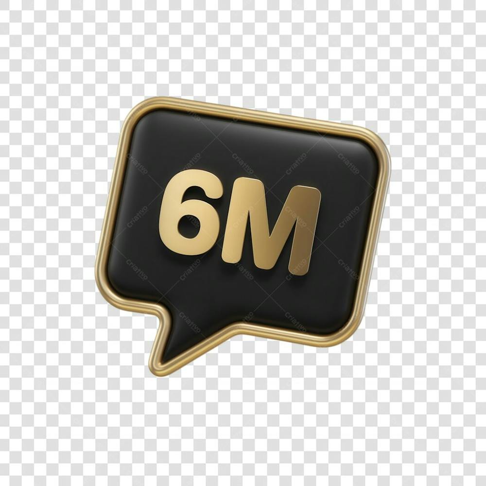 3D render 6M Seguidores Instagram 6 Milhõs Número Elemento para Composição  png (13)