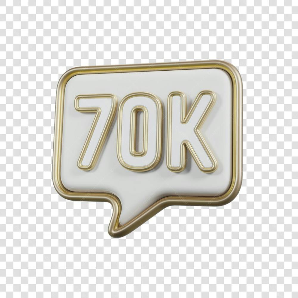 3D render 70K Seguidores Instagram 70 Mil Número Elemento para Composição  png (4)