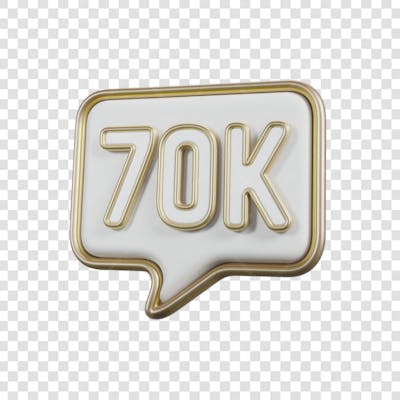 3D render 70K Seguidores Instagram 70 Mil Número Elemento para Composição  png (4)