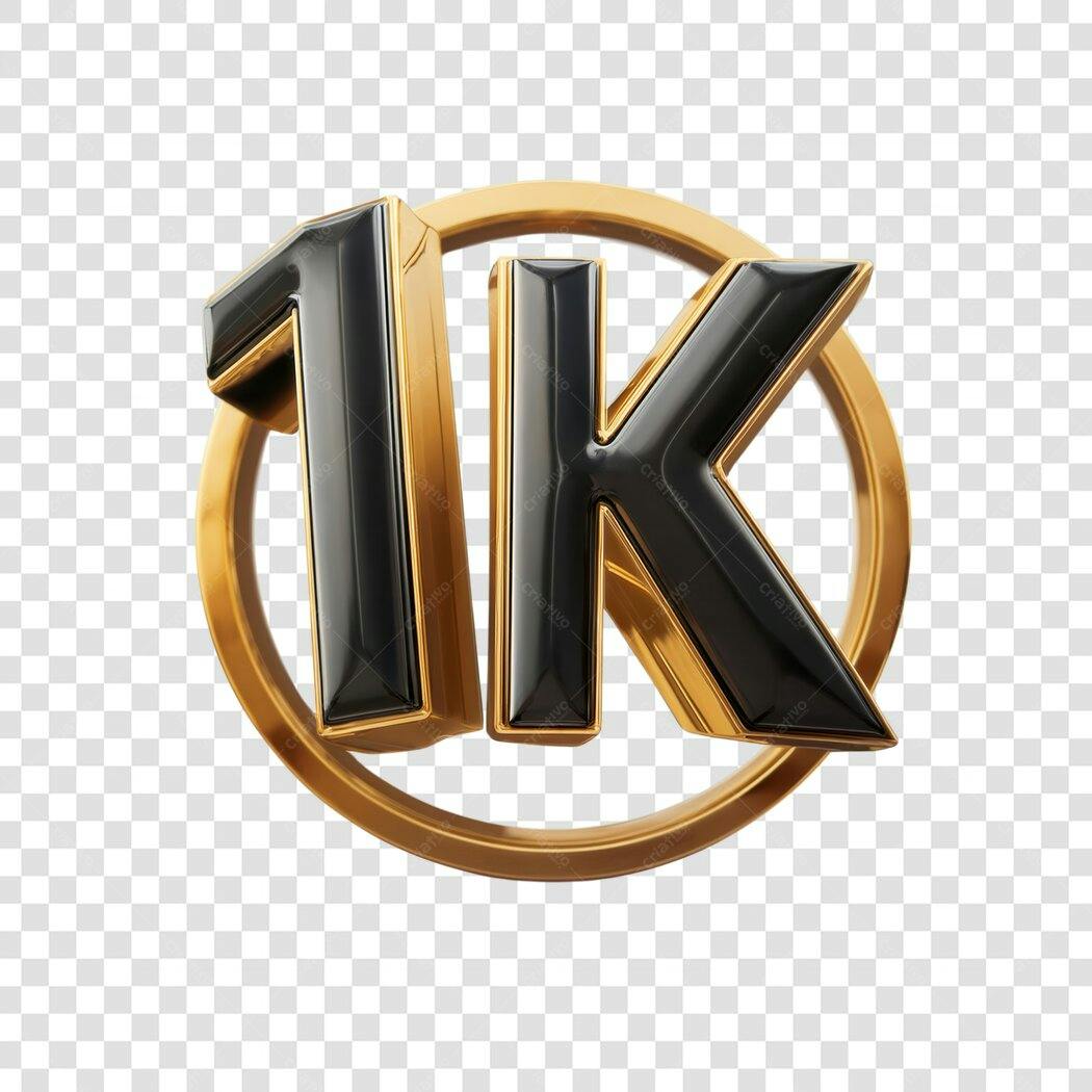 Logo 1k seguidores PNG com fundo transparente