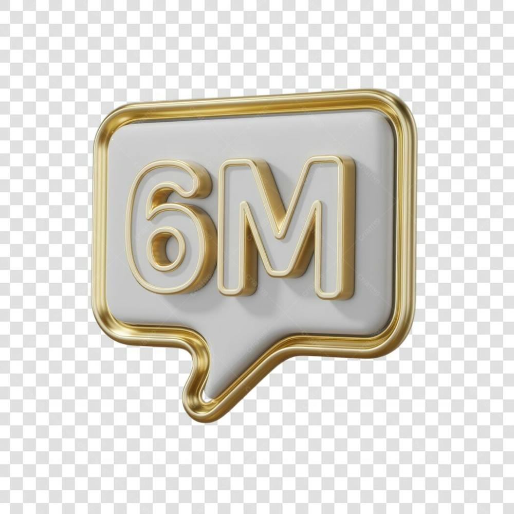 3D render 6M Seguidores Instagram 6 Milhõs Número Elemento para Composição  png (16)