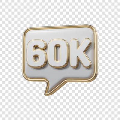 3D render 60K Seguidores Instagram 60 Mil Número Elemento para Composição  png (4)