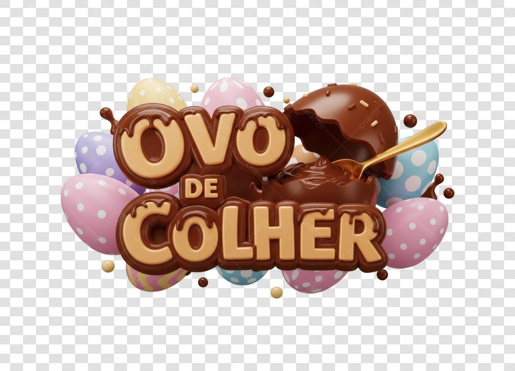Banner Páscoa Ovo de Colher PNG com fundo transparente