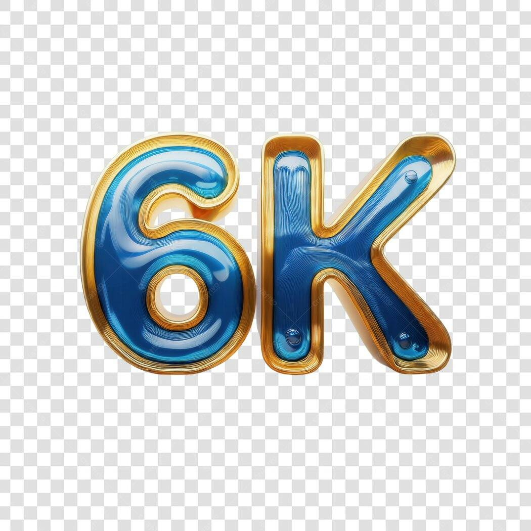 Logo 6K Seguidores PNG com fundo transparente
