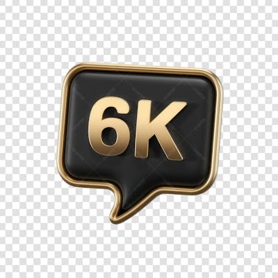 3D render 6k Seguidores Instagram 6 Mil Número Elemento para Composição  png (9)