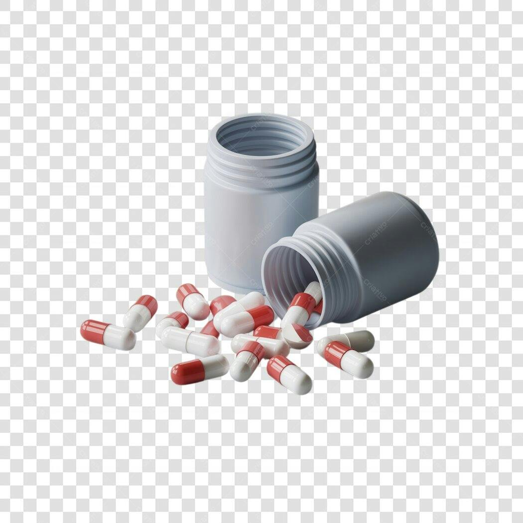 Mockup Cápsulas Medicinais PNG com fundo transparente