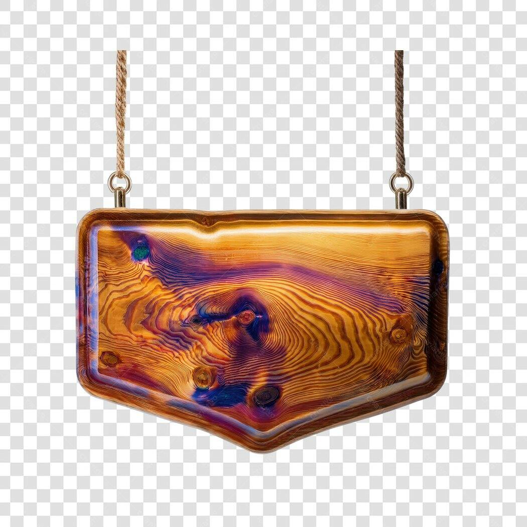 Placa de madeira PNG com fundo transparente