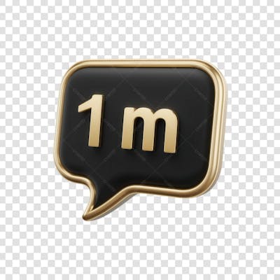 3D render 1M Seguidores Instagram 1 Milhão Número Elemento para Composição  png (4)
