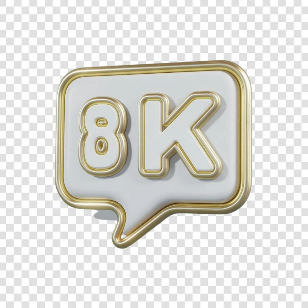 3D render 8k Seguidores Instagram 8 Mil Número Elemento para Composição  png (7)