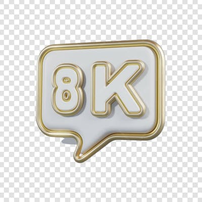 3D render 8k Seguidores Instagram 8 Mil Número Elemento para Composição  png (7)