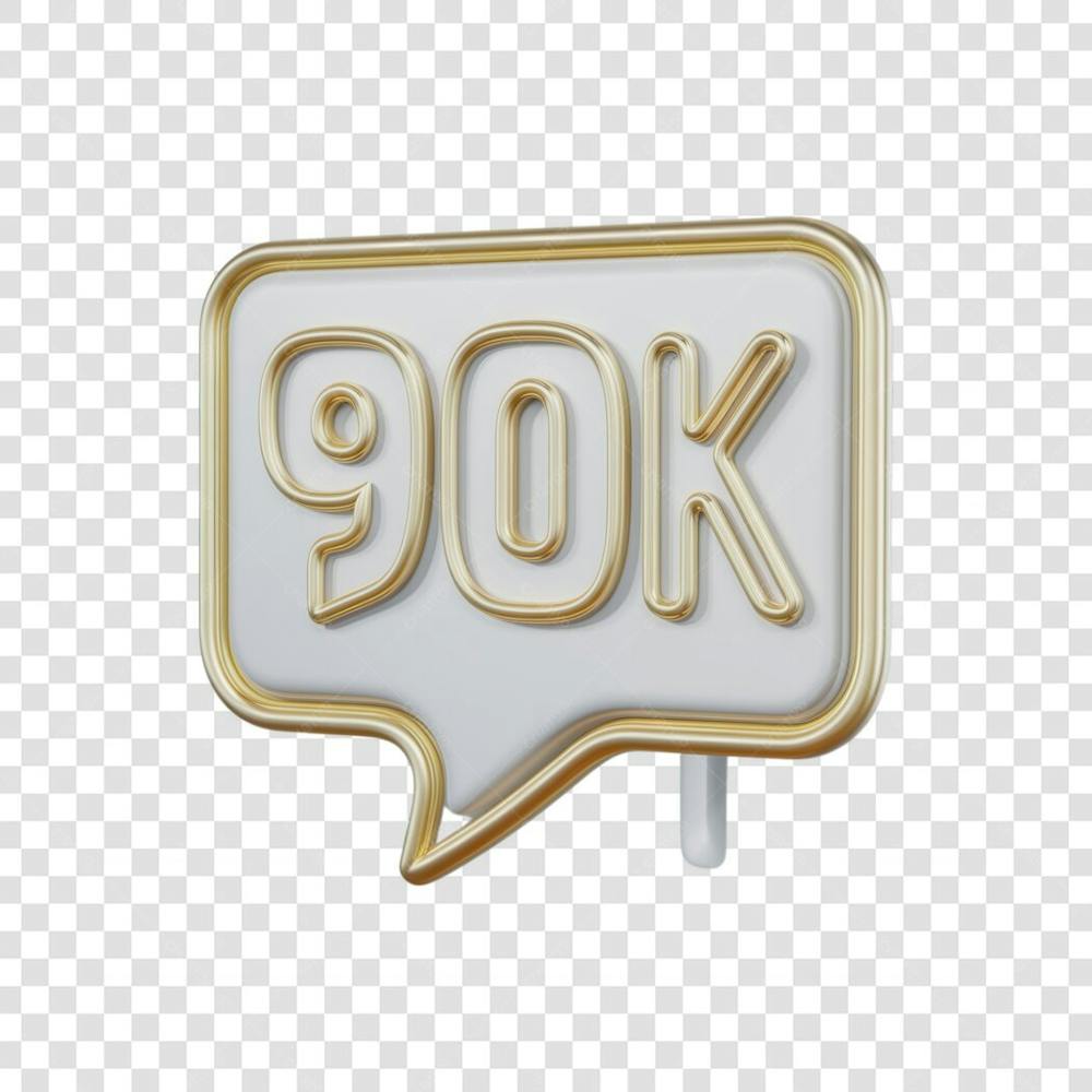 3D render 90K Seguidores Instagram 90 Mil Número Elemento para Composição  png (6)