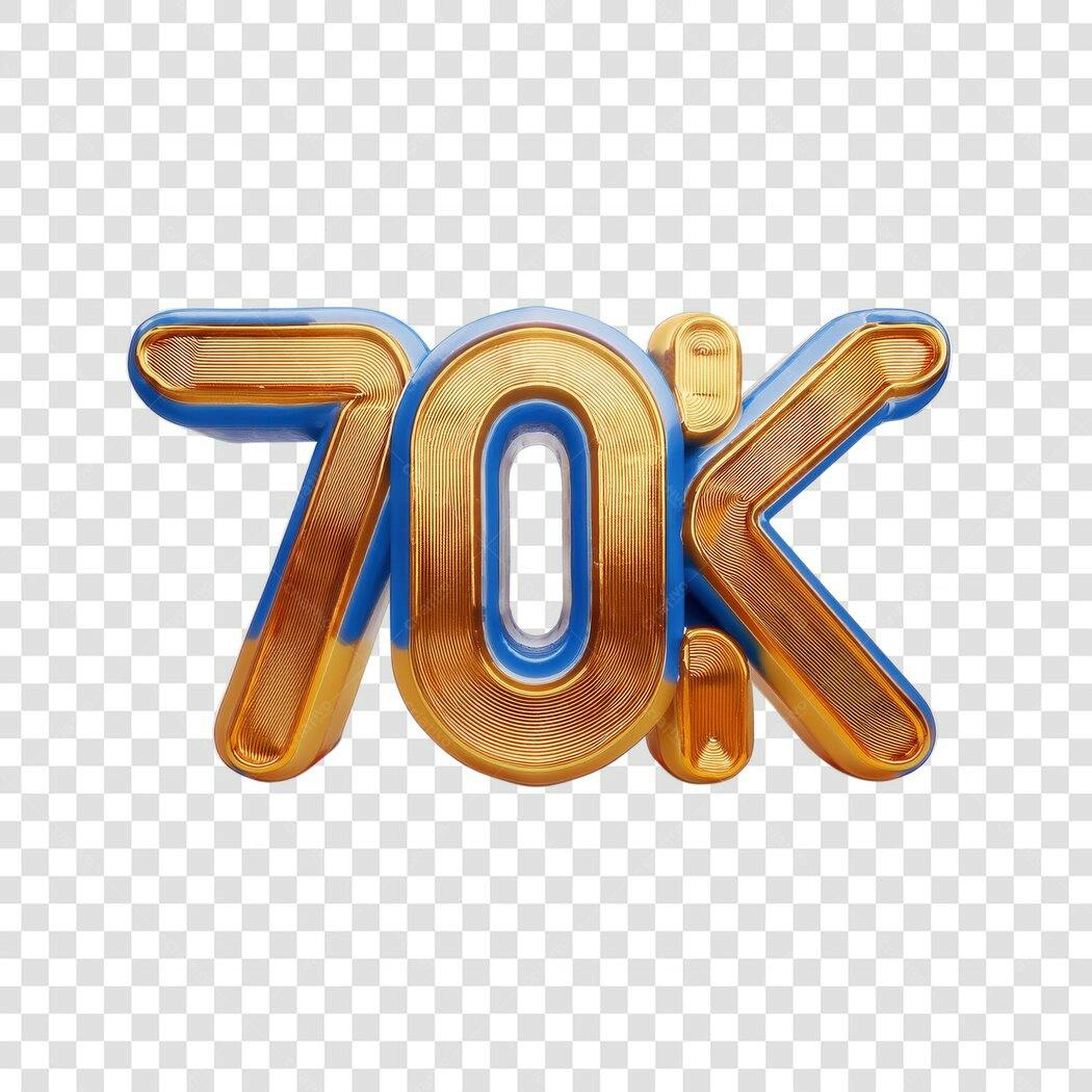 Banner 70k Seguidores PNG com fundo transparente