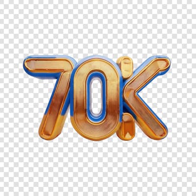 3D render 70K Seguidores Instagram Número Elemento para Composição  png (2)