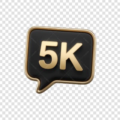 3D render 5k Seguidores Instagram 5 Mil Número Elemento para Composição  png (9)
