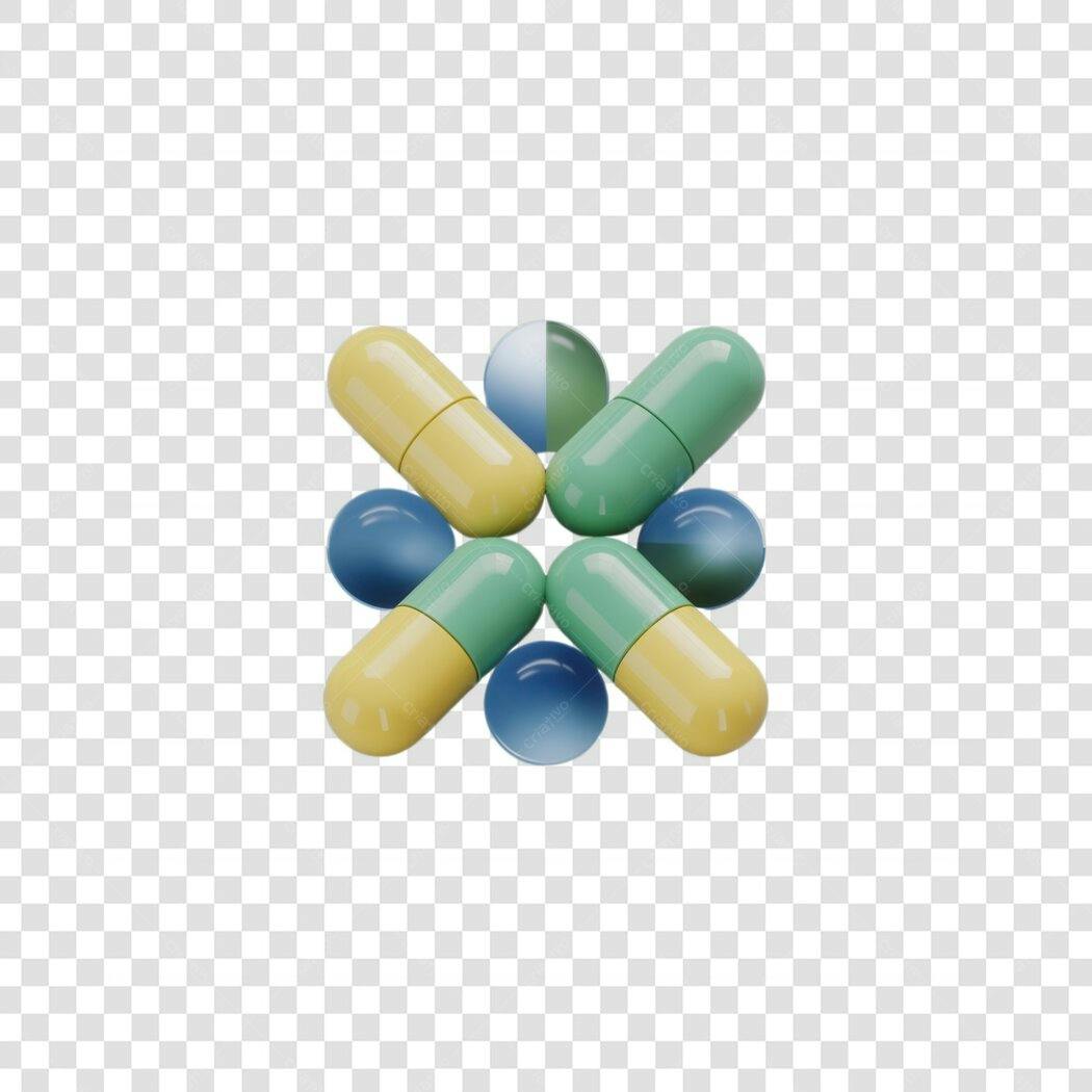 Logo médica pílulas PNG com fundo transparente