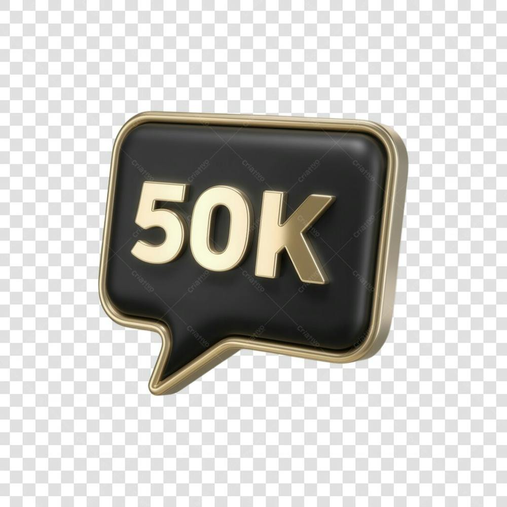 3D render 50K Seguidores Instagram 50 Mil Número Elemento para Composição  png (2)