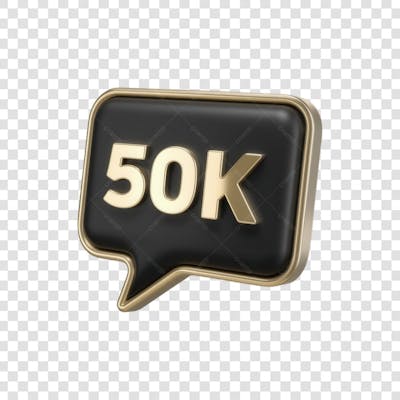 3D render 50K Seguidores Instagram 50 Mil Número Elemento para Composição  png (2)