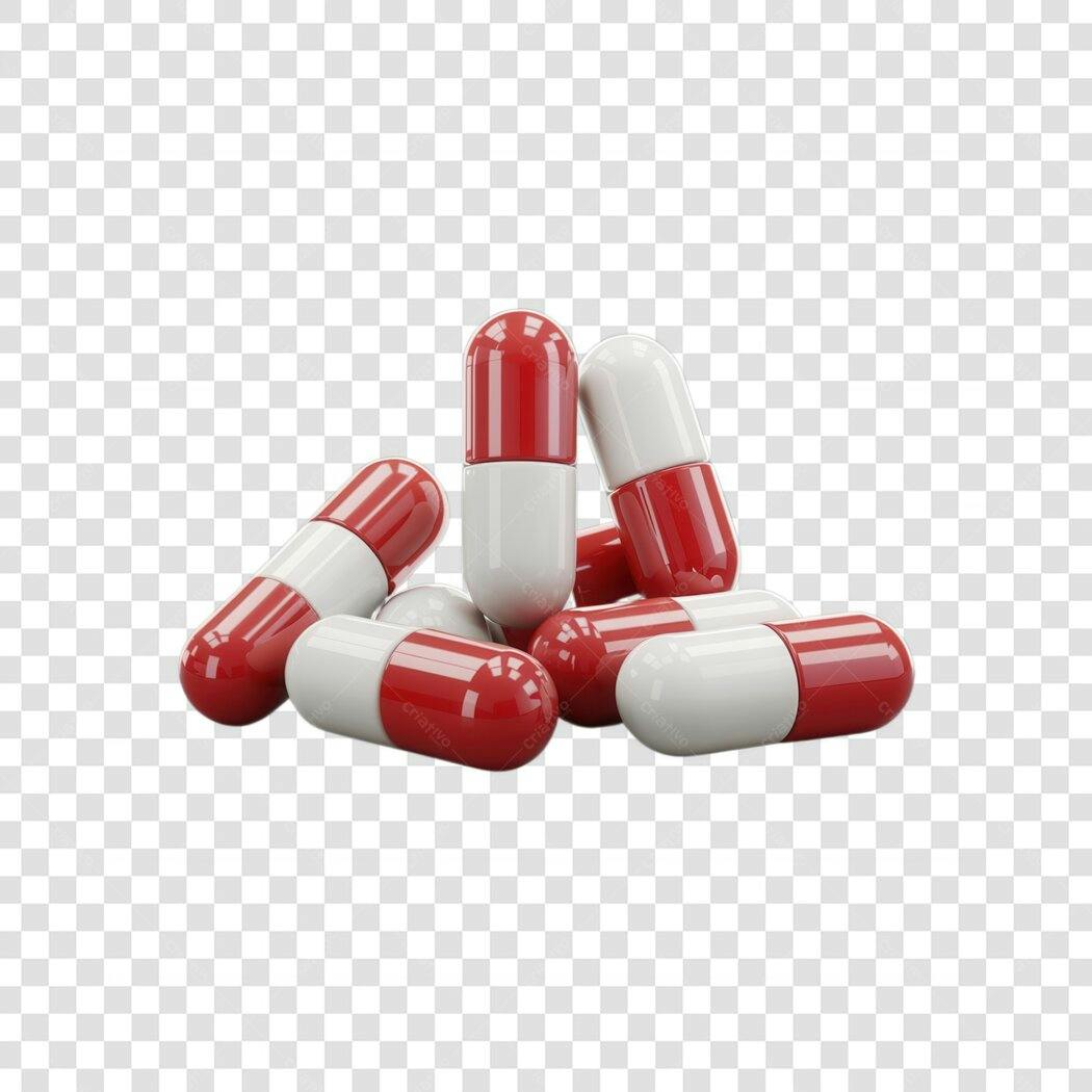 Mockup de cápsulas médicas PNG com fundo transparente