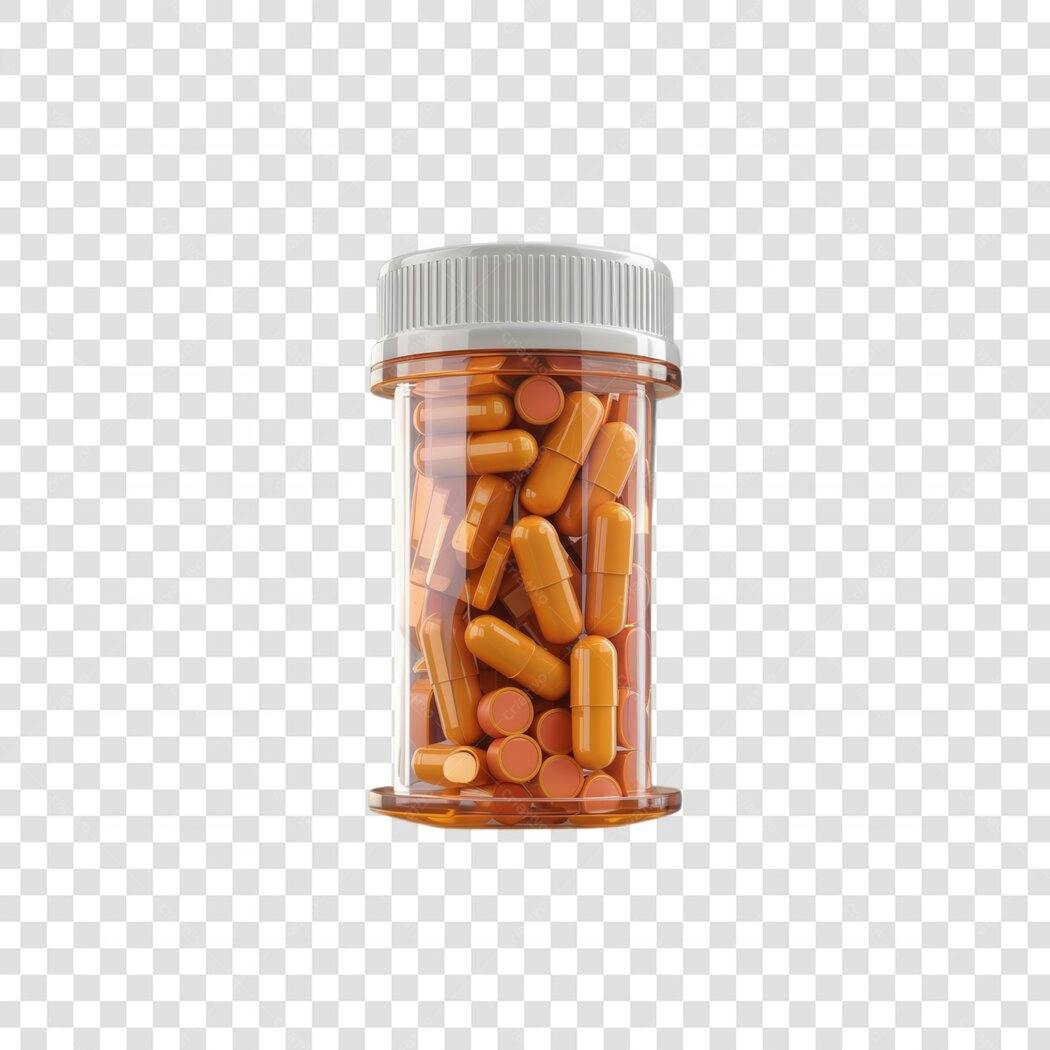 Mockup Frasco de Comprimidos PNG com fundo transparente