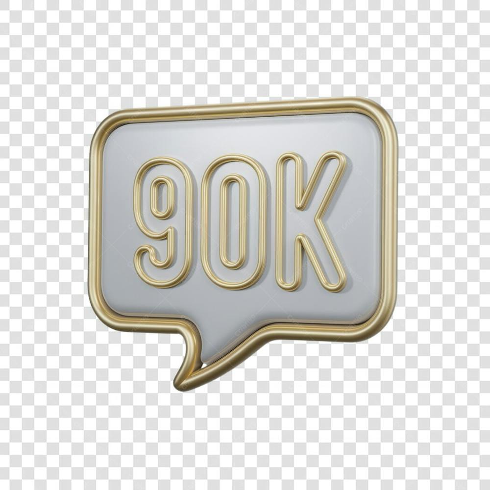 3D render 90K Seguidores Instagram 90 Mil Número Elemento para Composição  png (1)