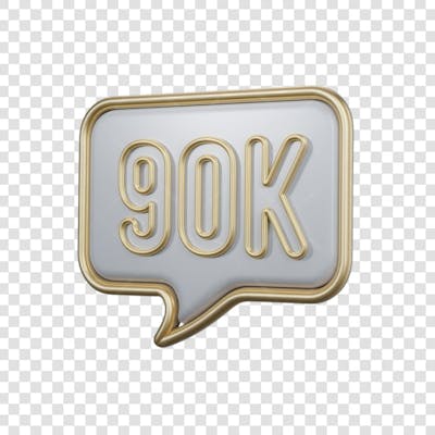 3D render 90K Seguidores Instagram 90 Mil Número Elemento para Composição  png (1)