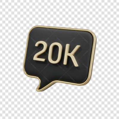 3D render 20K Seguidores Instagram 20 Mil Número Elemento para Composição  png (5)