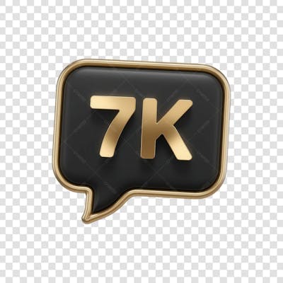 3D render 7k Seguidores Instagram 7 Mil Número Elemento para Composição  png (11)