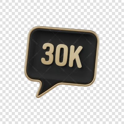 3D render 30K Seguidores Instagram 30 Mil Número Elemento para Composição  png (3)