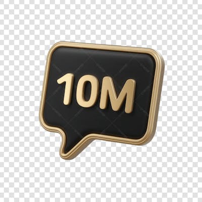 3D render 10M Seguidores Instagram 10 Milhõs Número Elemento para Composição  png (7)