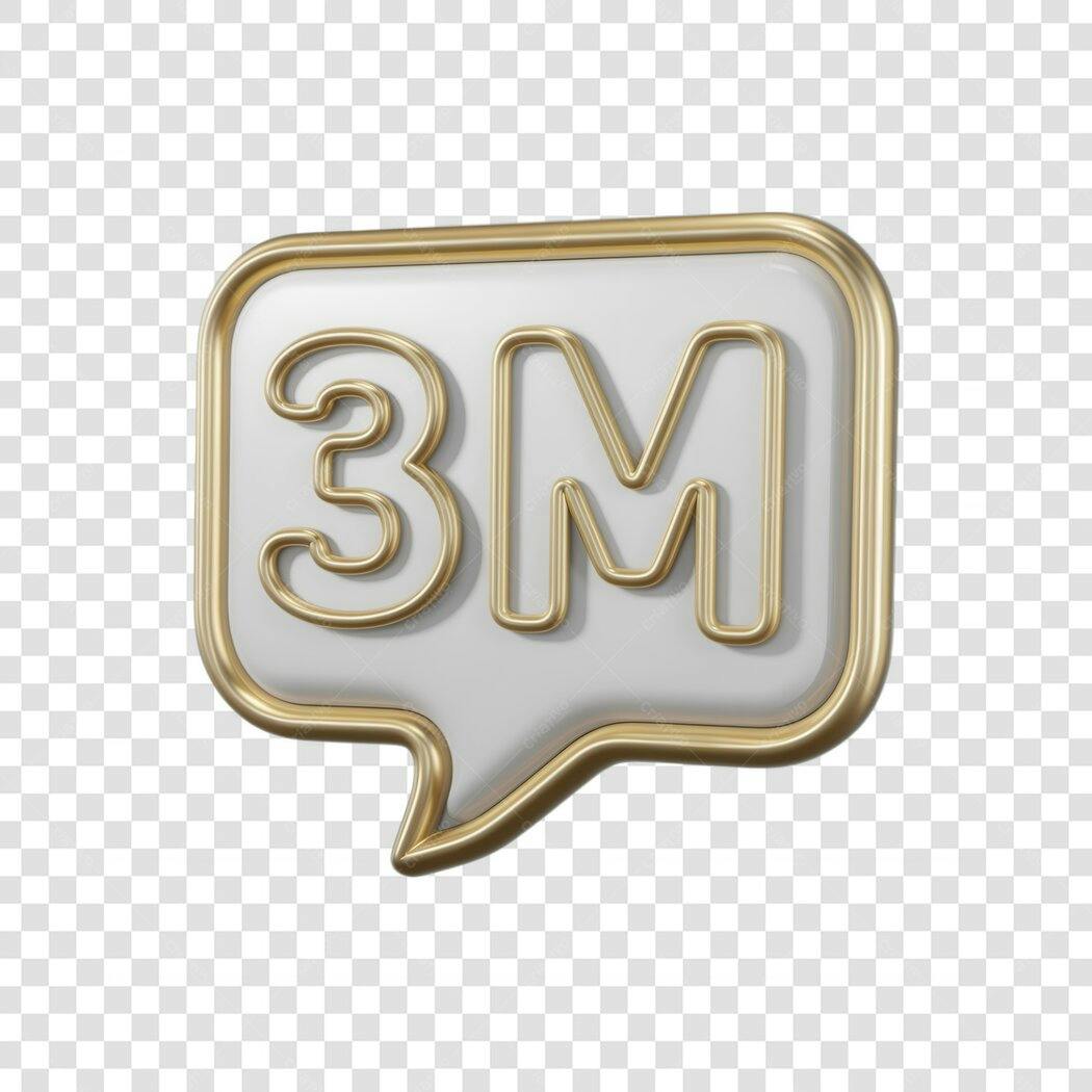 Logo 3 Milhões Seguidores PNG com fundo transparente