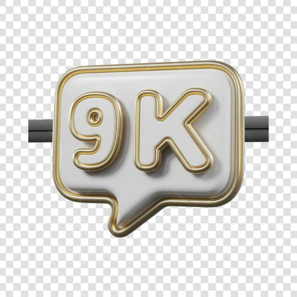 3D render 9k Seguidores Instagram 9 Mil Número Elemento para Composição  png (12)