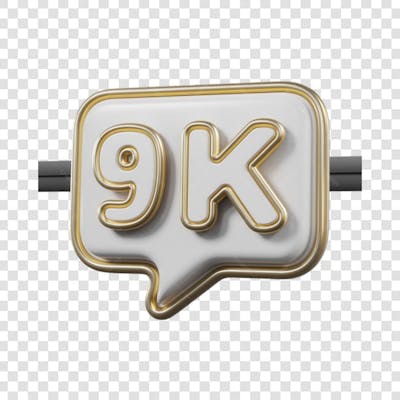 3D render 9k Seguidores Instagram 9 Mil Número Elemento para Composição  png (12)
