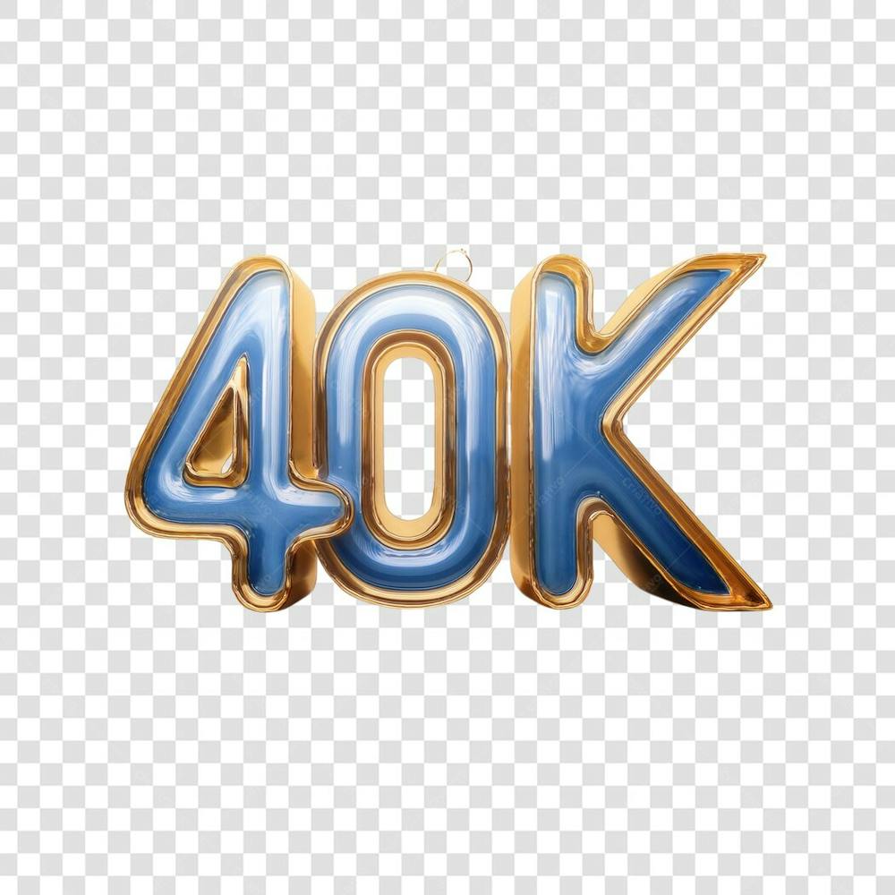 3D render 40K Seguidores Instagram Número Elemento para Composição  png (7)