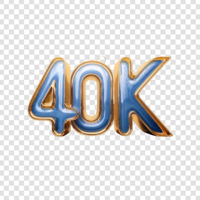 3D render 40K Seguidores Instagram Número Elemento para Composição  png (7)