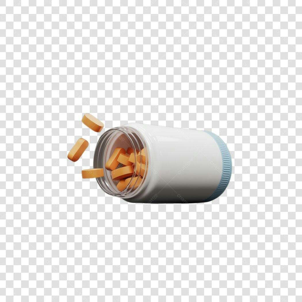 Mockup de frasco de comprimidos PNG com fundo transparente