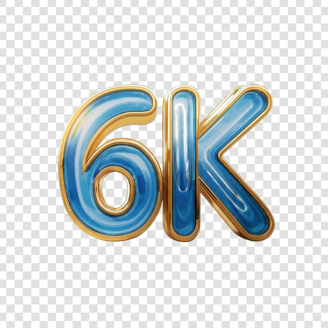 Logo 6K Seguidores PNG com fundo transparente