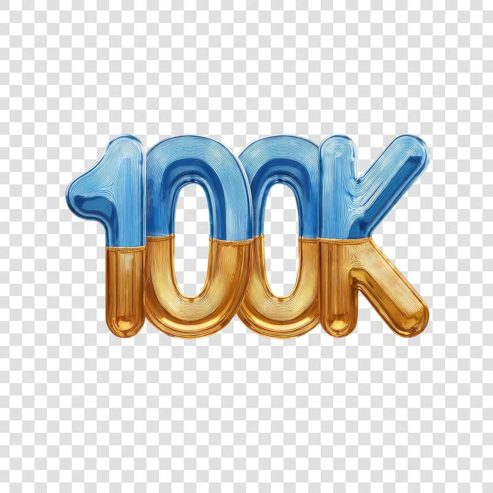 3D render 100K Seguidores Instagram Número Elemento para Composição  png (5)