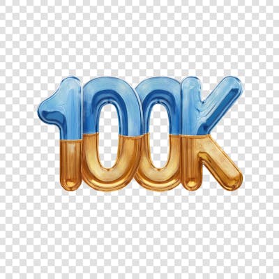 3D render 100K Seguidores Instagram Número Elemento para Composição  png (5)