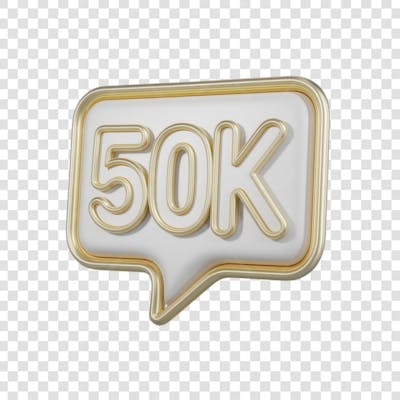 3D render 50K Seguidores Instagram 50 Mil Número Elemento para Composição  png (7)