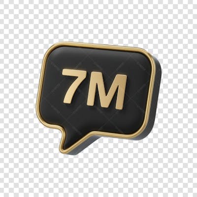 3D render 7M Seguidores Instagram 7 Milhõs Número Elemento para Composição  png (2)