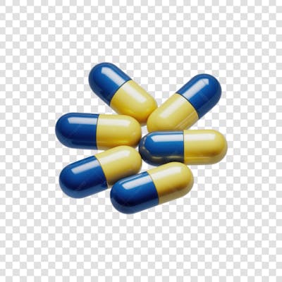 Selo 3D render Remédio Farmácia Cápsula Formulas Medicamnetos elemento o ícone logo PSD png (6)